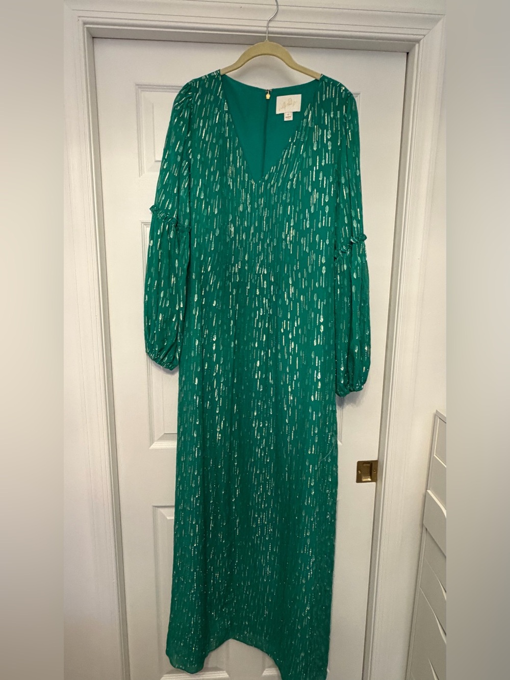 EEUC/NWOT Lilly Pulitzer Cleme Maxi Dress in Fiddle Leaf Green Size 12